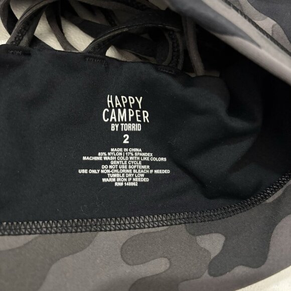 Torrid Happy Camper Front Zip Sport Bra Camo Print Women 2 X - Picture 7 of 9